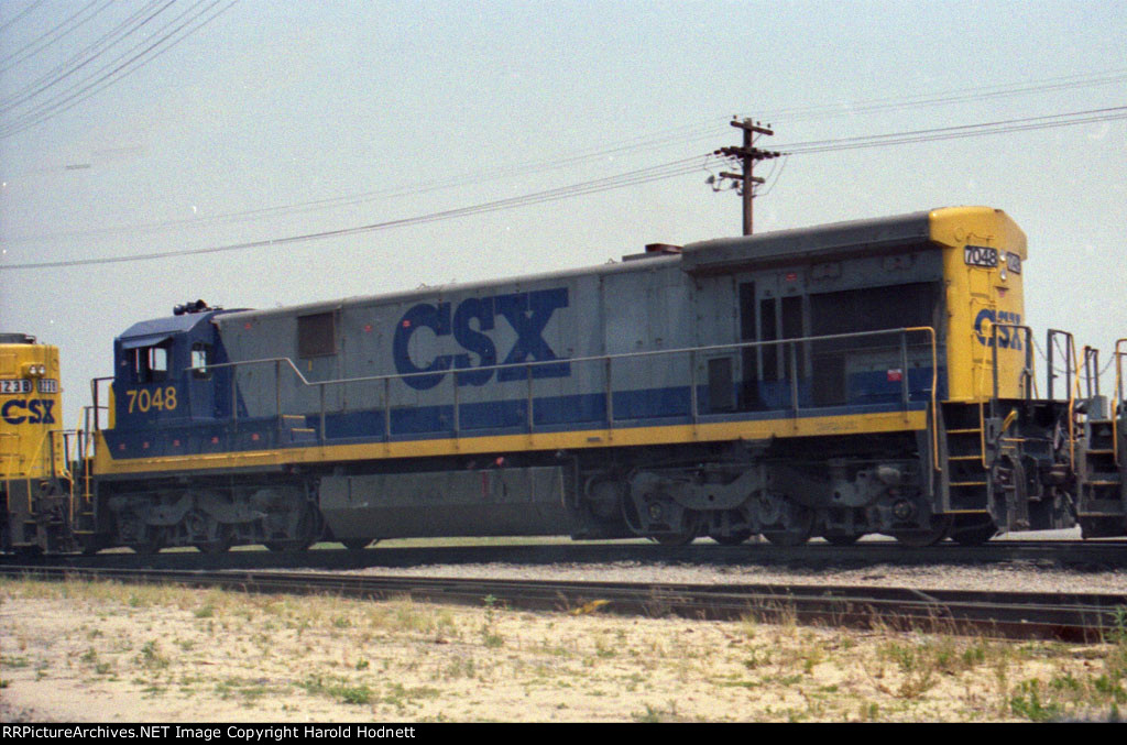 CSX 7048, as shot thru a car windshield